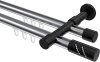 10214226-101229 Innenlauf Gardinenstange Aluminium / Metall 20 mm Ø 2-läufig PRESTIGE - Zoena Chrom / Schwarz
