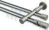 10214226-XX1239 Innenlauf Gardinenstange Aluminium / Metall 20 mm Ø 2-läufig PRESTIGE - Zoena Chrom / Edelstahl-Optik