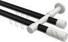 10214226-102932 Innenlauf Gardinenstange Aluminium / Metall 20 mm Ø 2-läufig PRESTIGE - Zoena Schwarz / Weiß