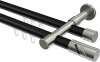 10214226-102939 Innenlauf Gardinenstange Aluminium / Metall 20 mm Ø 2-läufig PRESTIGE - Zoena Schwarz / Edelstahl-Optik