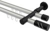 10214226-103229 Innenlauf Gardinenstange Aluminium / Metall 20 mm Ø 2-läufig PRESTIGE - Zoena Weiß / Schwarz