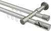 10214226-103239 Innenlauf Gardinenstange Aluminium / Metall 20 mm Ø 2-läufig PRESTIGE - Zoena Weiß / Edelstahl-Optik