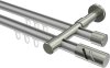 10214226-XX3339 Innenlauf Gardinenstange Aluminium / Metall 20 mm Ø 2-läufig PRESTIGE - Zoena Silbergrau / Edelstahl-Optik