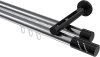 10214246-XX1229 Innenlauf Gardinenstange Aluminium / Metall 20 mm Ø 2-läufig SITENO - Zoena Chrom / Schwarz