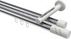 10214246-XX1232 Innenlauf Gardinenstange Aluminium / Metall 20 mm Ø 2-läufig SITENO - Zoena Chrom / Weiß
