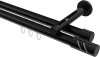 10214246-XX29 Innenlauf Gardinenstange Aluminium / Metall 20 mm Ø 2-läufig SITENO - Zoena Schwarz