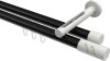 10214246-102932 Innenlauf Gardinenstange Aluminium / Metall 20 mm Ø 2-läufig SITENO - Zoena Schwarz / Weiß