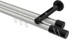 10214246-XX3229 Innenlauf Gardinenstange Aluminium / Metall 20 mm Ø 2-läufig SITENO - Zoena Weiß / Schwarz