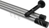 10214246-XX3329 Innenlauf Gardinenstange Aluminium / Metall 20 mm Ø 2-läufig SITENO - Zoena Silbergrau / Schwarz