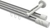 10214246-XX3332 Innenlauf Gardinenstange Aluminium / Metall 20 mm Ø 2-läufig SITENO - Zoena Silbergrau / Weiß