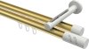 10214246-XX3832 Innenlauf Gardinenstange Aluminium / Metall 20 mm Ø 2-läufig SITENO - Zoena Messing-Optik / Weiß