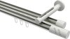 10214246-103932 Innenlauf Gardinenstange Aluminium / Metall 20 mm Ø 2-läufig SITENO - Zoena Edelstahl-Optik / Weiß