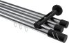 10214247-XX1229 Innenlauf Gardinenstange Aluminium / Metall 20 mm Ø 3-läufig SITENO - Zoena Chrom / Schwarz