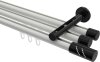10214247-103229 Innenlauf Gardinenstange Aluminium / Metall 20 mm Ø 3-läufig SITENO - Zoena Weiß / Schwarz