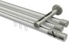 10214247-103239 Innenlauf Gardinenstange Aluminium / Metall 20 mm Ø 3-läufig SITENO - Zoena Weiß / Edelstahl-Optik