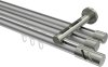 10214247-XX3339 Innenlauf Gardinenstange Aluminium / Metall 20 mm Ø 3-läufig SITENO - Zoena Silbergrau / Edelstahl-Optik