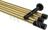 10214247-XX3829 Innenlauf Gardinenstange Aluminium / Metall 20 mm Ø 3-läufig SITENO - Zoena Messing-Optik / Schwarz