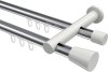 10214612-101232 Innenlauf Gardinenstange Aluminium / Metall 20 mm Ø 2-läufig PLATON - Sitra Chrom / Weiß