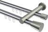 10214612-XX1239 Innenlauf Gardinenstange Aluminium / Metall 20 mm Ø 2-läufig PLATON - Sitra Chrom / Edelstahl-Optik