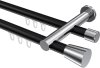 10214612-102912 Innenlauf Gardinenstange Aluminium / Metall 20 mm Ø 2-läufig PLATON - Sitra Schwarz / Chrom