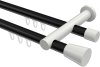 10214612-102932 Innenlauf Gardinenstange Aluminium / Metall 20 mm Ø 2-läufig PLATON - Sitra Schwarz / Weiß