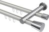 10214612-103212 Innenlauf Gardinenstange Aluminium / Metall 20 mm Ø 2-läufig PLATON - Sitra Weiß / Chrom
