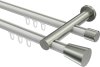 10214612-103239 Innenlauf Gardinenstange Aluminium / Metall 20 mm Ø 2-läufig PLATON - Sitra Weiß / Edelstahl-Optik