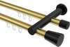 10214612-XX3829 Innenlauf Gardinenstange Aluminium / Metall 20 mm Ø 2-läufig PLATON - Sitra Messing-Optik / Schwarz