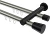 10214612-103929 Innenlauf Gardinenstange Aluminium / Metall 20 mm Ø 2-läufig PLATON - Sitra Edelstahl-Optik / Schwarz