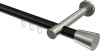 10214625-102939 Innenlauf Gardinenstange Aluminium / Metall 20 mm Ø PRESTIGE - Sitra Schwarz / Edelstahl-Optik