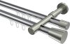 10214626-XX1239 Innenlauf Gardinenstange Aluminium / Metall 20 mm Ø 2-läufig PRESTIGE - Sitra Chrom / Edelstahl-Optik