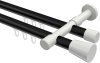 10214626-102932 Innenlauf Gardinenstange Aluminium / Metall 20 mm Ø 2-läufig PRESTIGE - Sitra Schwarz / Weiß
