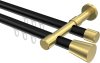 10214626-XX2938 Innenlauf Gardinenstange Aluminium / Metall 20 mm Ø 2-läufig PRESTIGE - Sitra Schwarz / Messing-Optik