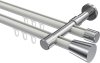 10214626-103212 Innenlauf Gardinenstange Aluminium / Metall 20 mm Ø 2-läufig PRESTIGE - Sitra Weiß / Chrom
