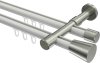 10214626-103239 Innenlauf Gardinenstange Aluminium / Metall 20 mm Ø 2-läufig PRESTIGE - Sitra Weiß / Edelstahl-Optik