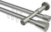 10214626-XX3339 Innenlauf Gardinenstange Aluminium / Metall 20 mm Ø 2-läufig PRESTIGE - Sitra Silbergrau / Edelstahl-Optik