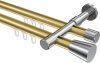 10214626-XX3812 Innenlauf Gardinenstange Aluminium / Metall 20 mm Ø 2-läufig PRESTIGE - Sitra Messing-Optik / Chrom