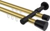 10214626-XX3829 Innenlauf Gardinenstange Aluminium / Metall 20 mm Ø 2-läufig PRESTIGE - Sitra Messing-Optik / Schwarz