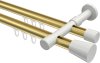 10214626-XX3832 Innenlauf Gardinenstange Aluminium / Metall 20 mm Ø 2-läufig PRESTIGE - Sitra Messing-Optik / Weiß