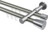 10214626-103912 Innenlauf Gardinenstange Aluminium / Metall 20 mm Ø 2-läufig PRESTIGE - Sitra Edelstahl-Optik / Chrom