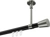 10214633-XX2939 Innenlauf Gardinenstange Aluminium / Metall 20 mm Ø SONETTE - Sitra Schwarz / Edelstahl-Optik
