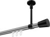 10214633-XX3329 Innenlauf Gardinenstange Aluminium / Metall 20 mm Ø SONETTE - Sitra Silbergrau / Schwarz
