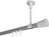 10214633-XX3332 Innenlauf Gardinenstange Aluminium / Metall 20 mm Ø SONETTE - Sitra Silbergrau / Weiß