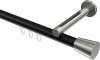 10214645-102939 Innenlauf Gardinenstange Aluminium / Metall 20 mm Ø SITENO - Sitra Schwarz / Edelstahl-Optik