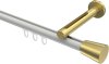 10214645-XX3238 Innenlauf Gardinenstange Aluminium / Metall 20 mm Ø SITENO - Sitra Weiß / Messing-Optik