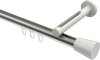 10214645-XX3932 Innenlauf Gardinenstange Aluminium / Metall 20 mm Ø SITENO - Sitra Edelstahl-Optik / Weiß