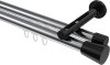 10214646-XX1229 Innenlauf Gardinenstange Aluminium / Metall 20 mm Ø 2-läufig SITENO - Sitra Chrom / Schwarz