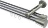 10214646-XX1239 Innenlauf Gardinenstange Aluminium / Metall 20 mm Ø 2-läufig SITENO - Sitra Chrom / Edelstahl-Optik