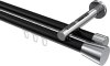 10214646-XX2912 Innenlauf Gardinenstange Aluminium / Metall 20 mm Ø 2-läufig SITENO - Sitra Schwarz / Chrom