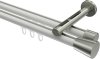 10214646-XX3239 Innenlauf Gardinenstange Aluminium / Metall 20 mm Ø 2-läufig SITENO - Sitra Weiß / Edelstahl-Optik